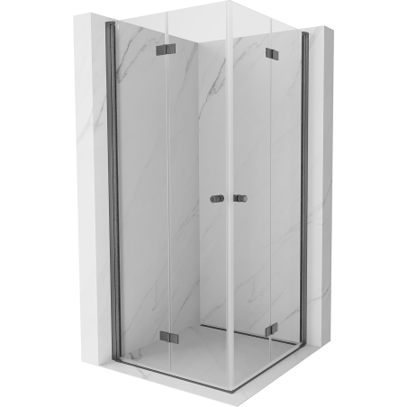 Mexen Mist-F Duo Faltbare Duschkabine 120 x 120 cm, transparent, gun gray gebürstet - 8A6-120L-120P-66-00