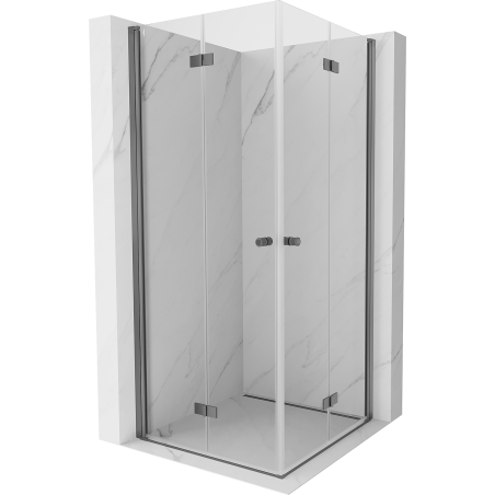 Mexen Mist-F Duo faltbare Duschkabine 90 x 90 cm, transparent, Gun Metal - 8A6-090L-090P-95-00