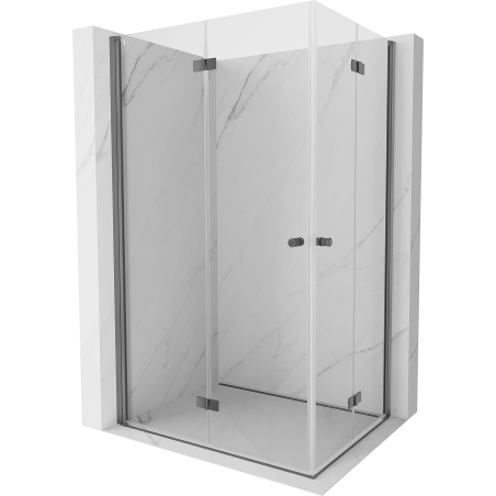Mexen Mist-F Duo Faltbare Duschkabine links 110 x 95 cm, transparent, Gun Metal - 8A6-110L-095P-95-00