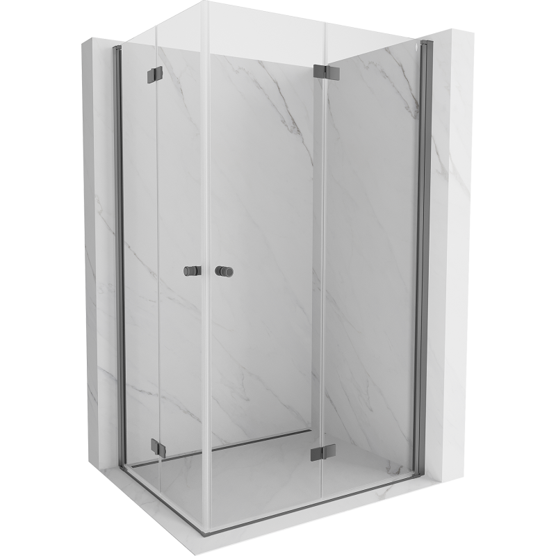 Mexen Mist-F Duo Falt-Duschkabine rechts 70 x 100 cm, transparent, Gun Metal - 8A6-070L-100P-95-00