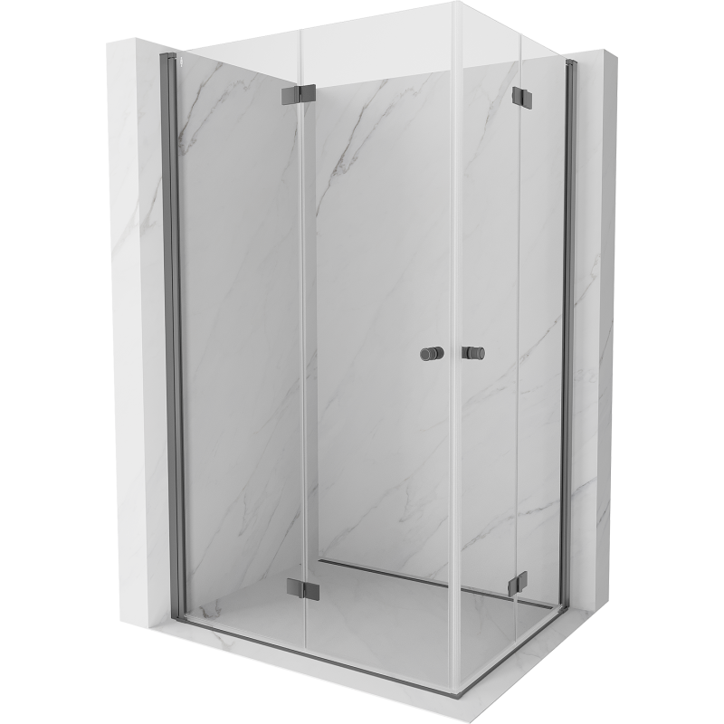 Mexen Mist-F Duo faltbare Duschkabine links 120 x 105 cm, transparent, Gun Metal - 8A6-120L-105P-95-00