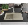 Mexen Cesar Granitspüle 1-Becken mit Abtropffläche und Küchenarmatur Duero, beige - 6514-69-671600-00