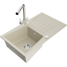 Mexen Cesar granitspüle 1-bowl mit abtropffläche und küchenarmatur Duero, beige - 6514-69-671600-00