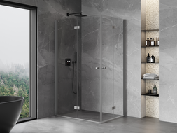 Mexen Mist-F Duo faltbare Duschkabine links 120 x 110 cm, transparent, Gun Metal - 8A6-120L-110P-95-00