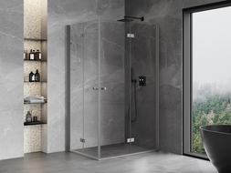 Mexen Mist-F Duo faltbare Duschkabine rechts 105 x 115 cm, transparent, Gunmetal - 8A6-105L-115P-95-00
