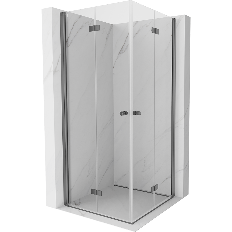 Mexen Mist-F Duo klappbare Duschkabine 120 x 120 cm, transparent, Gun Metal - 8A6-120L-120P-95-00
