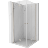 Mexen Mist-F Duo Faltbare Duschkabine 70 x 70 cm, transparent, gebürstetes Nickel - 8A6-070L-070P-97-00