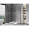 Mexen Mist-F Duo Klappduschkabine links 100 x 70 cm, transparent, gebürsteter Nickel - 8A6-100L-070P-97-00