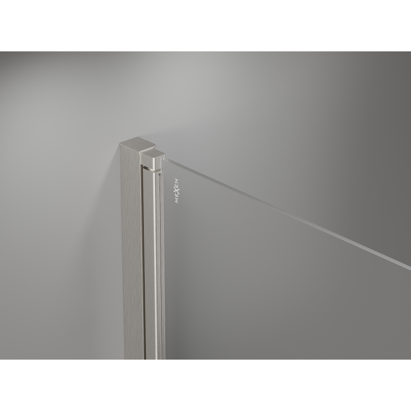 Mexen Mist-F Duo Falttür-Duschkabine rechts 70 x 80 cm, transparent, gebürstetes Nickel - 8A6-070L-080P-97-00