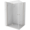 Mexen Mist-F Duo faltbare Duschkabine links 90 x 80 cm, transparent, gebürsteter Nickel - 8A6-090L-080P-97-00