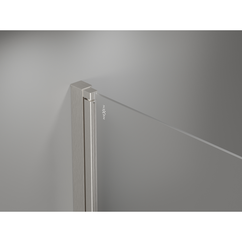 Mexen Mist-F Duo Faltbare Duschkabine rechts 70 x 90 cm, transparent, gebürsteter Nickel - 8A6-070L-090P-97-00
