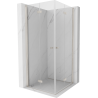 Mexen Mist-F Duo faltbare Duschkabine 90 x 90 cm, transparent, gebürstetes Nickel - 8A6-090L-090P-97-00