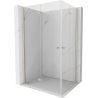 Mexen Mist-F Duo Faltbare Duschkabine links 105 x 100 cm, transparent, gebürsteter Nickel - 8A6-105L-100P-97-00