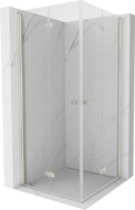 Mexen Mist-F Duo klappbare Duschkabine 105 x 105 cm, transparent, gebürsteter Nickel - 8A6-105L-105P-97-00