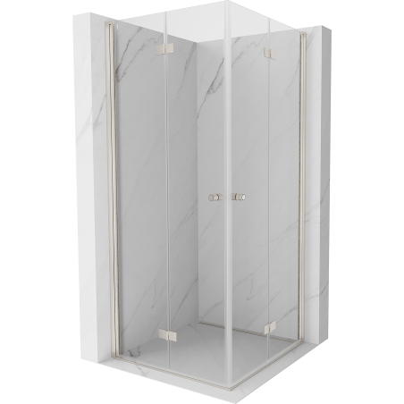 Mexen Mist-F Duo faltbare Duschkabine 120 x 120 cm, transparent, gebürsteter Nickel - 8A6-120L-120P-97-00