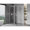 Mexen Mist Asymmetrische fünfseitige Duschkabine mit Drehtür 90 x 80 cm, transparent, weiß - 8A8-090-080-20-00