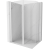Mexen Mist Asymmetrische fünfeckige Duschkabine mit Schwenktür 100 x 90 cm, transparent, weiß - 8A8-100-090-20-00