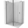 Mexen Mist asymmetrische fünfeckige Duschkabine mit Schwenktür 90 x 80 cm transparent, gun grey gebürstet - 8A8-090-080-66-00