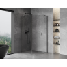 Mexen Mist asymmetrische fünfeckige Duschkabine mit Schwenktür 90 x 80 cm transparent, gun grey gebürstet - 8A8-090-080-66-00