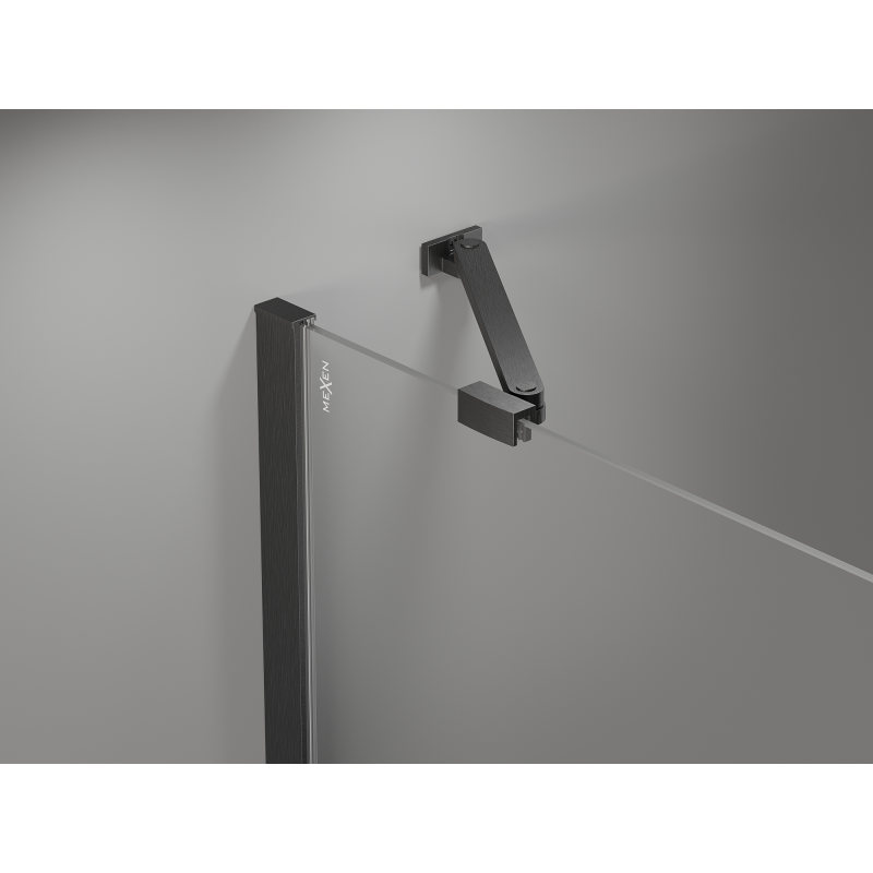 Mexen Mist Fünfeckige asymmetrische Duschkabine mit Schwingtür 80 x 90 cm transparent, gun grau gebürstet - 8A8-080-090-66-00