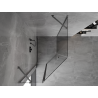 Mexen Mist asymmetrische Fünfeck-Duschkabine mit Schwingtür 80 x 100 cm transparent gun gray gebürstet - 8A8-080-100-66-00