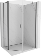 Mexen Mist asymmetrische fünfeckige Duschkabine schwenkbar 90 x 100 cm transparent gun gray gebürstet - 8A8-090-100-66-00