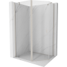 Mexen Mist asymmetrische Fünfeck-Duschkabine mit Schwingtür 90 x 80 cm, transparent, gebürsteter Nickel - 8A8-090-080-97-00