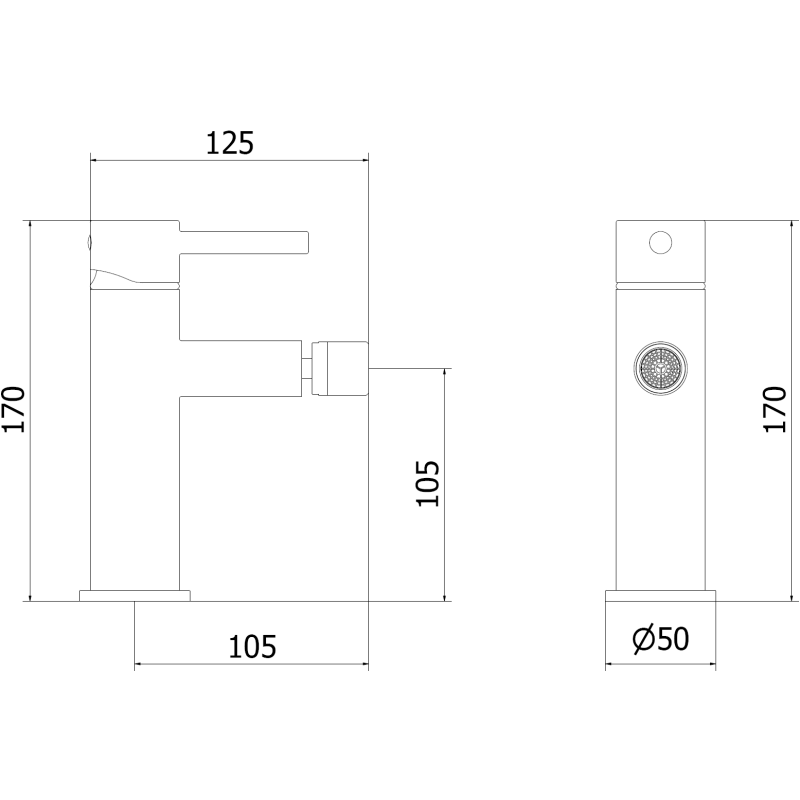 Mexen Elba weißer Bidet-Wasserhahn - 74120-20