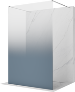 Mexen Kioto freistehende Duschwand 100 x 200 cm, ombre blau 8 mm, Chrom - 800-100-002-01-46