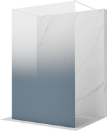 Mexen Kioto freistehende Duschwand 110 x 200 cm, Ombre Blau 8 mm, Weiß - 800-110-002-20-46