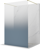 Mexen Kioto freistehende Duschwand 110 x 200 cm, Ombre blau 8 mm, gebürstetes Gold - 800-110-002-55-46