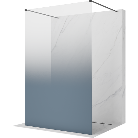 Mexen Kioto Freistehende Duschwand 100 x 200 cm, ombre blau 8 mm, gebürstetes Gun Grey - 800-100-002-66-46