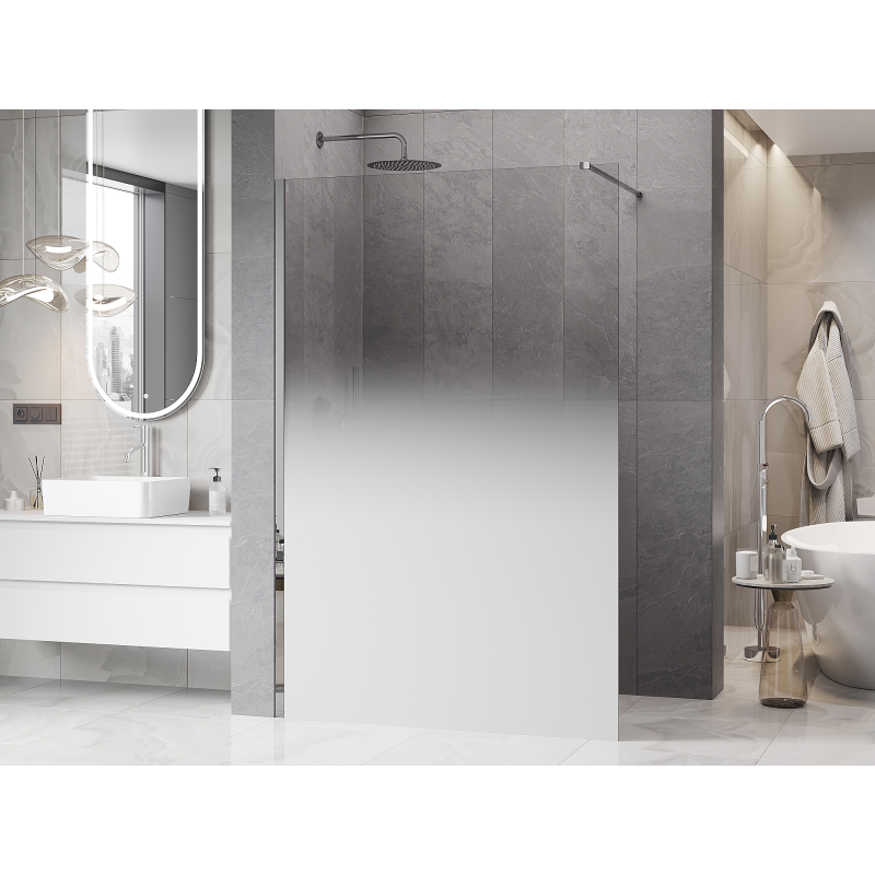 Mexen Kioto Duschwand Walk-in 110 x 200 cm, weißes Ombre 8 mm, Chrom - 800-110-101-01-86