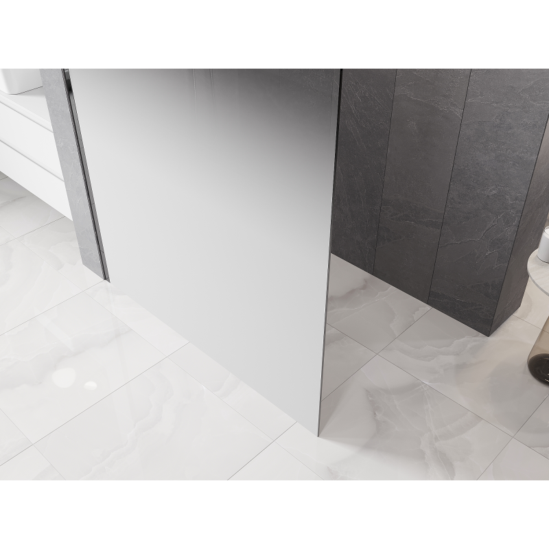 Mexen Kioto Duschwand Walk-in 150 x 200 cm, weißes Ombre 8 mm, Chrom - 800-150-101-01-86