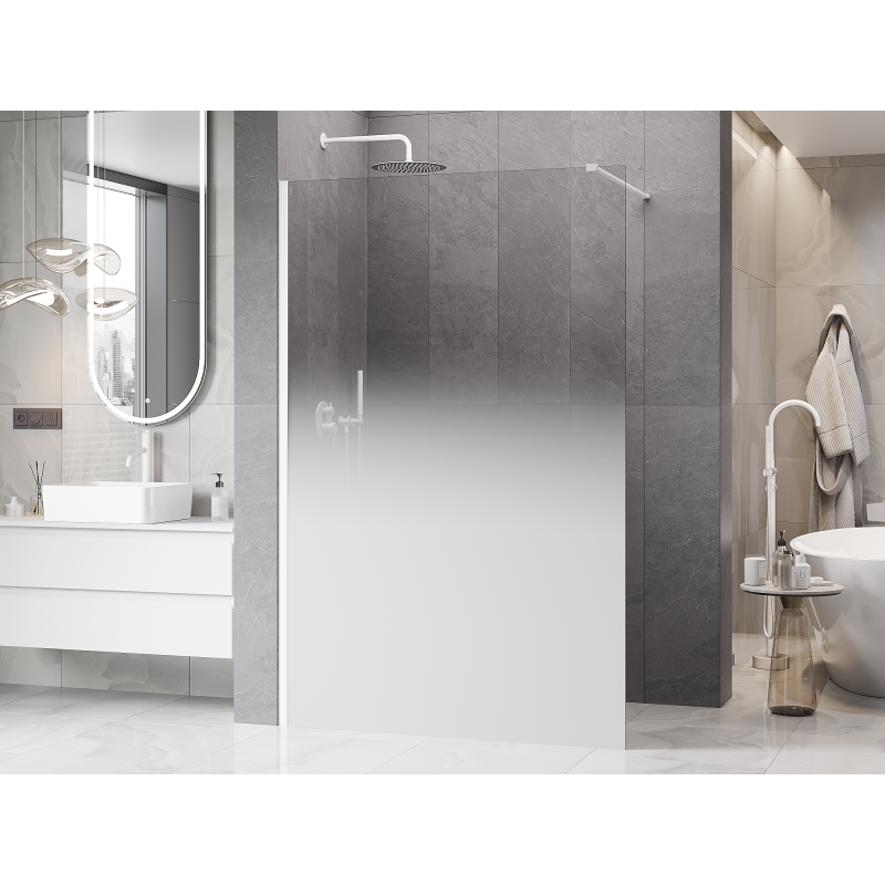 Mexen Kioto Duschwand Walk-in 110 x 200 cm, ombre weiß 8 mm, weiß - 800-110-101-20-86
