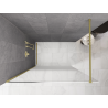 Mexen Kioto Duschwand Walk-in 80 x 200 cm, weißer Ombre 8 mm, gebürstetes Gold - 800-080-101-55-86