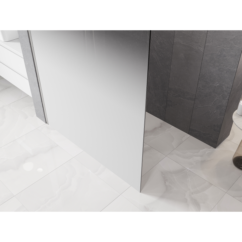 Mexen Kioto Duschwand Walk-in 120 x 200 cm, weißes Ombre 8 mm, gebürstetes Nickel - 800-120-101-97-86