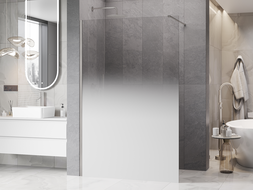 Mexen Kioto Duschwand Walk-in 70 x 200 cm, Ombre Weiß 8 mm, gebürsteter Nickel - 800-070-101-97-86
