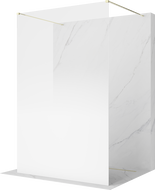 Mexen Kioto freistehende Duschwand 100 x 200 cm, ombre weiß 8 mm, gold - 800-100-002-50-86