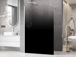 Mexen Kioto Duschwand Walk-in 70 x 200 cm, Ombre schwarz 8 mm, weiß - 800-070-101-20-76