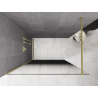Mexen Kioto Duschwand Walk-in 140 x 200 cm, Ombre Schwarz 8 mm, Gold Gebürstet - 800-140-101-55-76