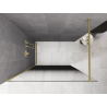 Mexen Kioto Duschwand Walk-in 150 x 200 cm, ombre schwarz 8 mm, gold gebürstet - 800-150-101-55-76
