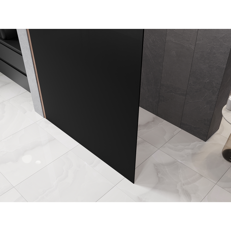 Mexen Kioto Duschwand Walk-in 140 x 200 cm, Ombre Schwarz 8 mm, Gebürstetes Kupfer - 800-140-101-65-76