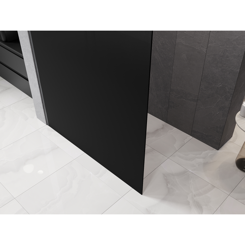 Mexen Kioto Duschwand Walk-in 120 x 200 cm, Ombre Schwarz 8 mm, Gun Gray Gebürstet - 800-120-101-66-76