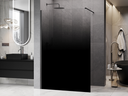 Mexen Kioto Duschwand Walk-in 80 x 200 cm, ombre schwarz 8 mm, gebürstet gun grau - 800-080-101-66-76