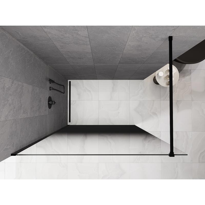 Mexen Kioto Duschwand Walk-in 110 x 200 cm, ombre schwarz 8 mm, schwarz - 800-110-101-70-76