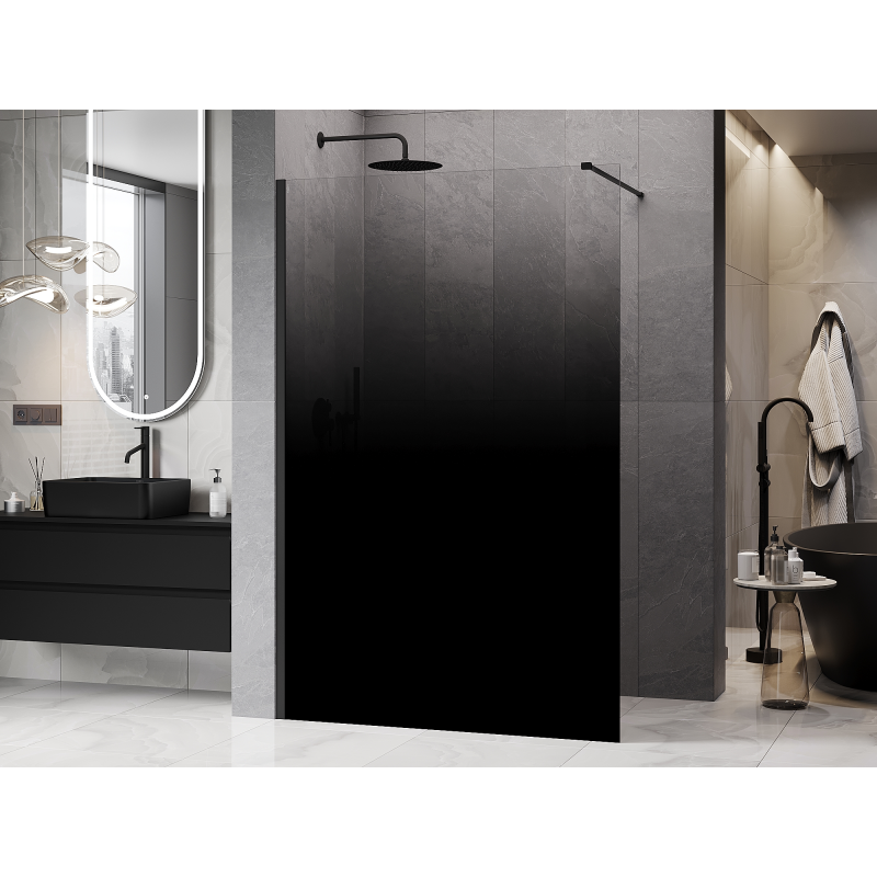 Mexen Kioto Duschwand Walk-in 130 x 200 cm, ombre schwarz 8 mm, schwarz - 800-130-101-70-76