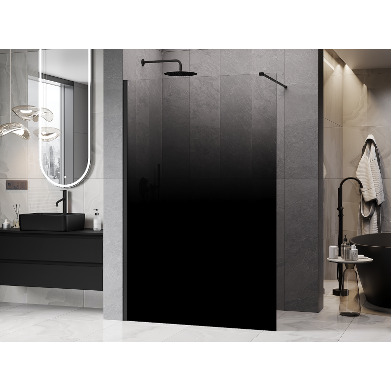 Mexen Kioto Walk-In Duschwand 140 x 200 cm, ombre schwarz 8 mm, schwarz - 800-140-101-70-76