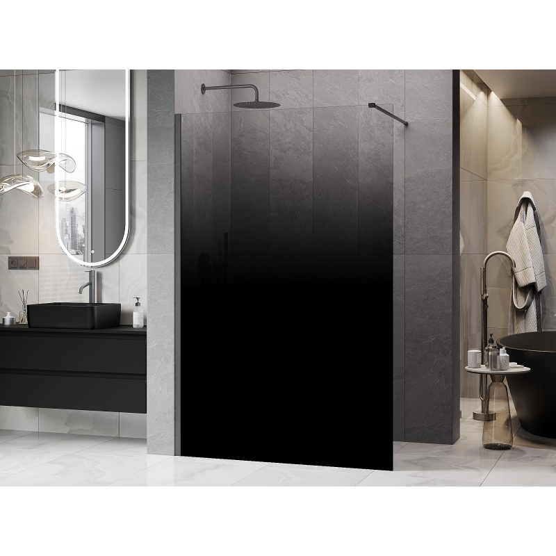 Mexen Kioto Duschwand Walk-in 150 x 200 cm, ombre schwarz 8 mm, Gun Metal - 800-150-101-95-76