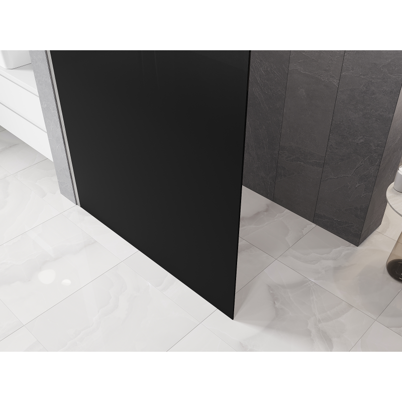 Mexen Kioto Duschwand Walk-in 120 x 200 cm, Ombre Schwarz 8 mm, gebürsteter Nickel - 800-120-101-97-76